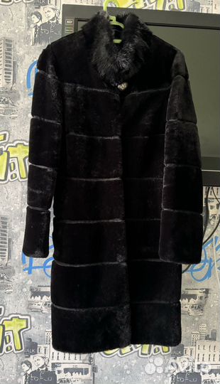 Шуба мутоновая с норкой 42