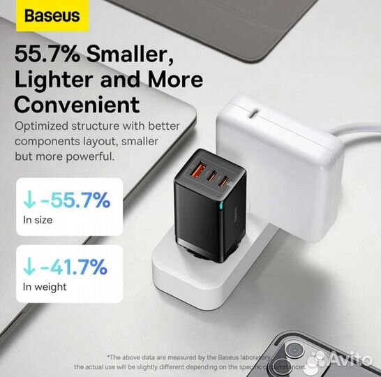 Baseus 65W GaN5 Pro (новое) зарядное устройство