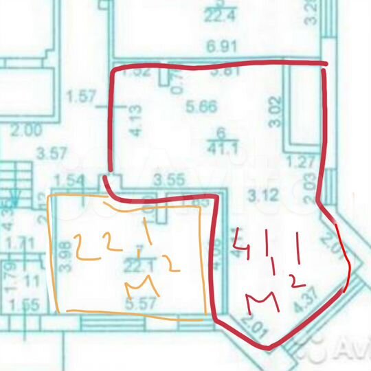 Свободного назначения, 41.1 м²
