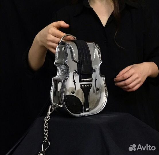 Сумка ручной работы «Скрипка» из натуральной кожи