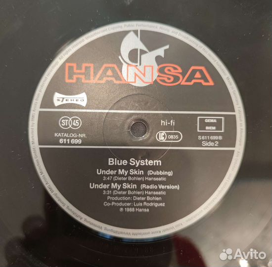 Blue System 1988 Under My Skin макси-сингл