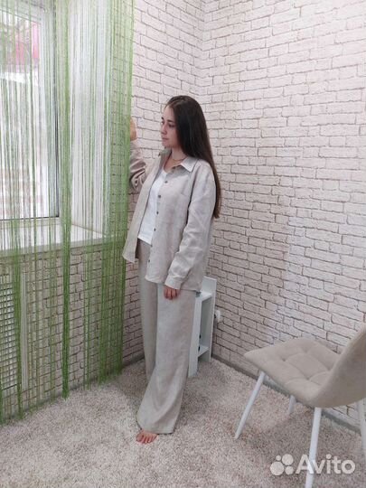 Рубашки лён, хлопок женские, детские, мужские