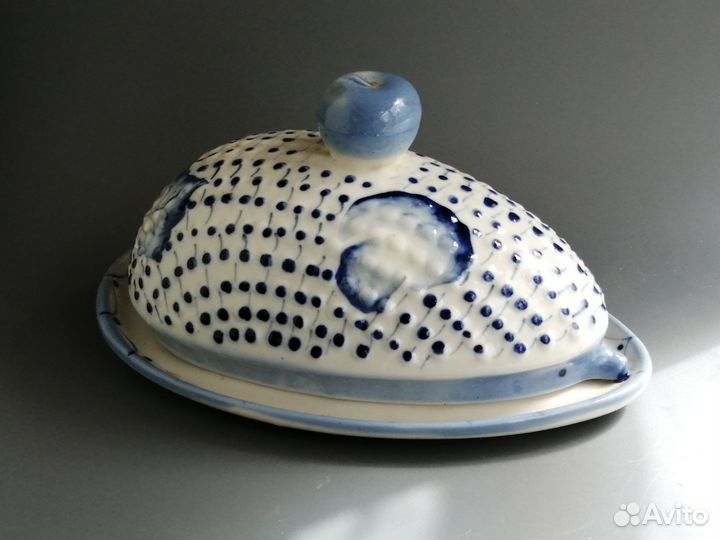 Масленка Гжель Ёжик винтаж
