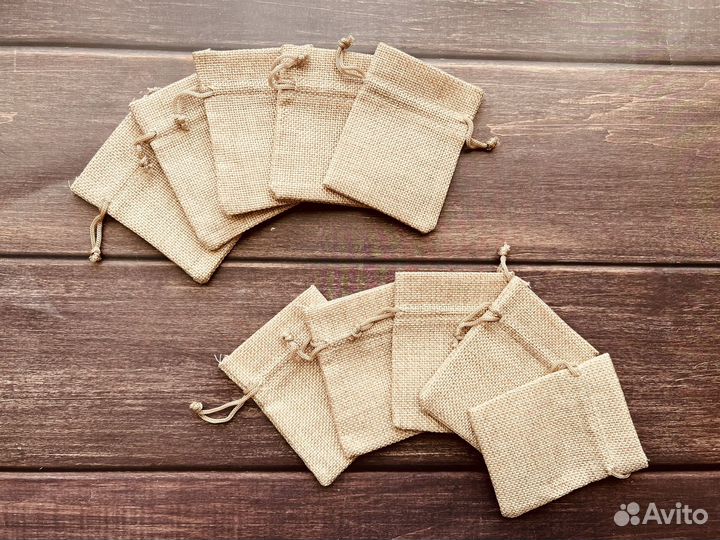 Мешочки из мешковины джутовые