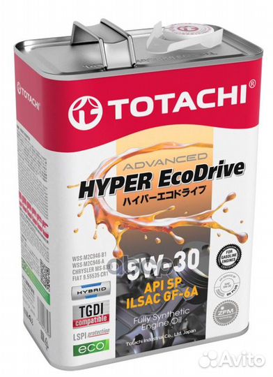 Totachi hyper Ecodrive 5W30 (4L) масло моторн