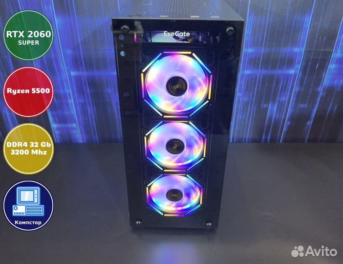 Сборка мощного пк AMD5500-RTX2060SUP-32DDR4-IOZ835176920-A520