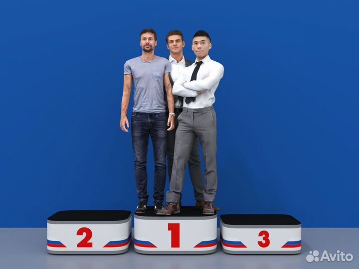 Пьедестал награждения Матрешка 812х612мм (закругл)