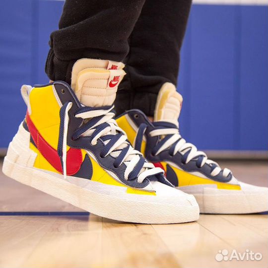 Кроссовки Nike Blazer Mid x Sacai Maize Navy