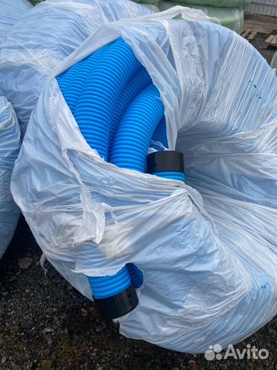 Гибкий антибактериальный воздуховод d90 мм синий