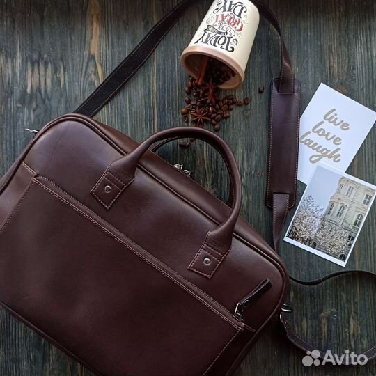 Мужская кожаная сумка портфель