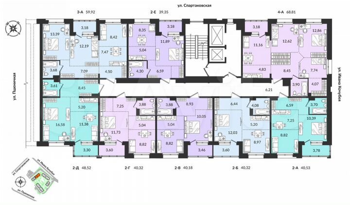 2-к. квартира, 39,4 м², 3/12 эт.
