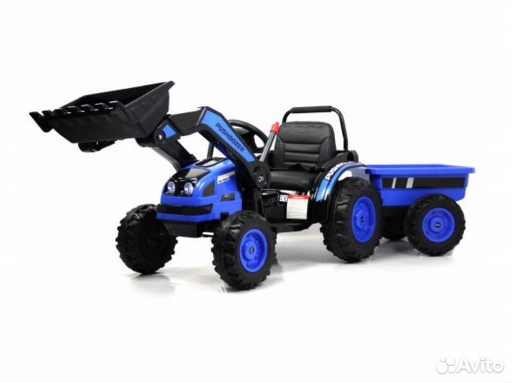 Детский электромобиль трактор погрузчик с прицепом
