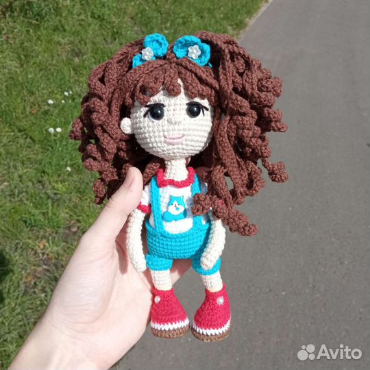 Кукла, вязаная кукла, заяц