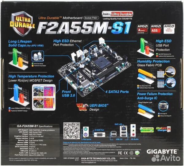 Материнская плата gigabyte f2a55m-s1 rev 3