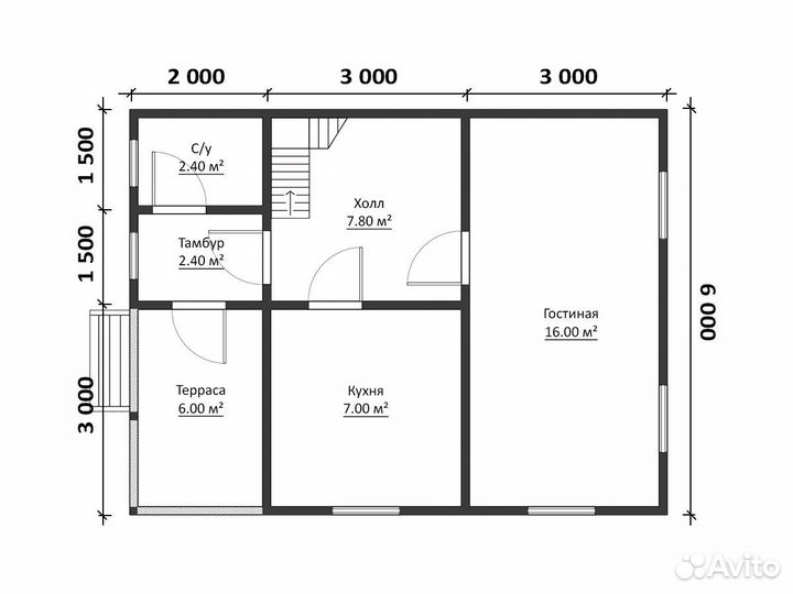 Каркасный дом 6х8