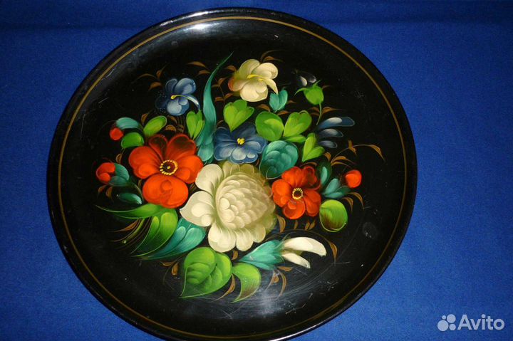 Поднос круглый Жостово Диаметр 32 см