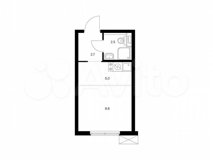 Квартира-студия, 20 м², 19/33 эт.