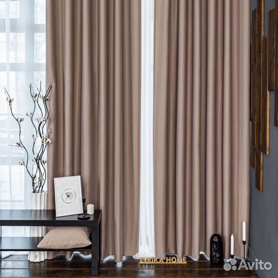 Шторы блэкаут Амадео дымчато-розовый