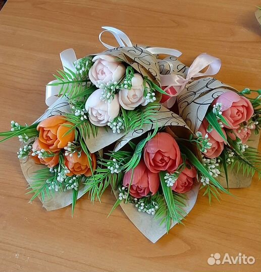 Букет тюльпанов из мыла