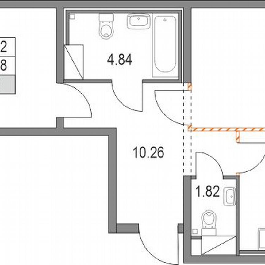 2-к. квартира, 67,8 м², 4/21 эт.