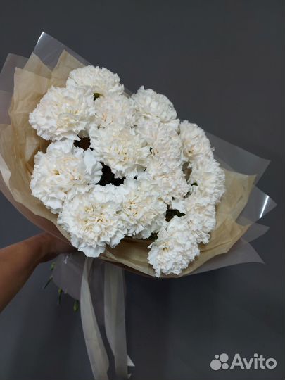 Кремовые диантусы