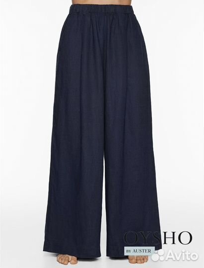 Брюки льняные палацио шикарного чернильного цвета