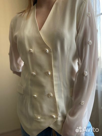 Винтажная блузка необычного фасона 46-48
