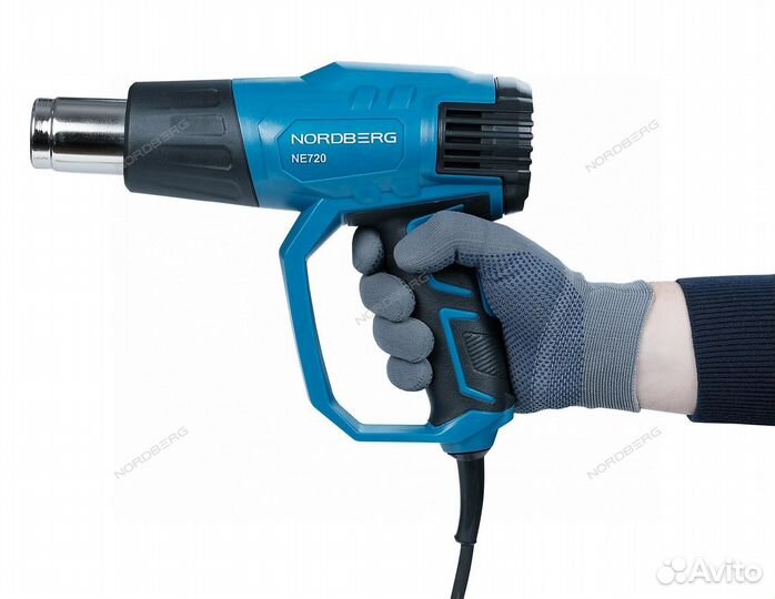 Фен с комплектом насадок, 50-600С, 2000Вт NE720K