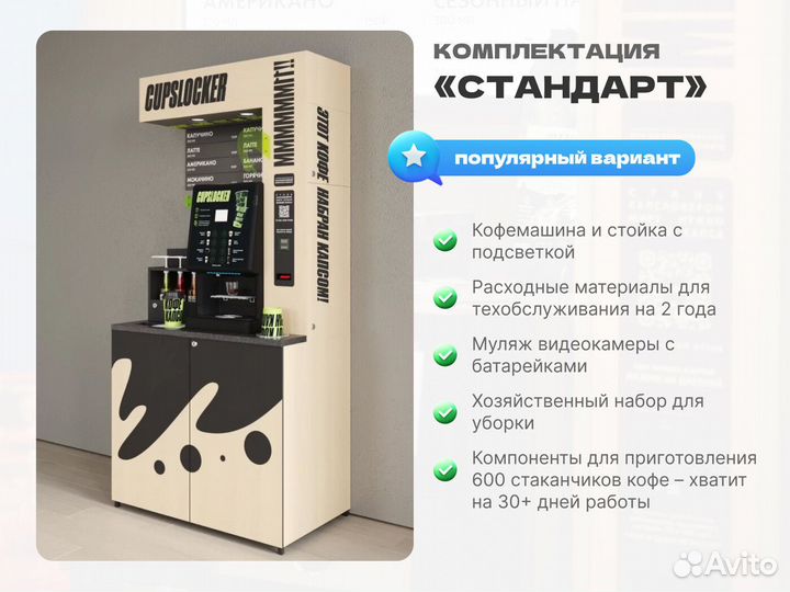 Кофейня самообслуживания Стандарт, прибыль 70 тыс