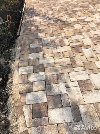 Тротуарная плитка брусчатка 100.200.60 серая
