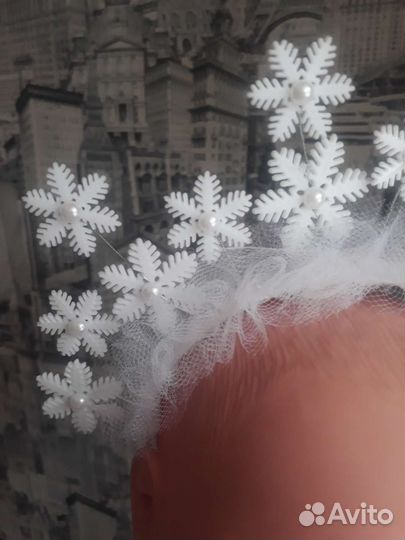 Ободок снежинки мелкие