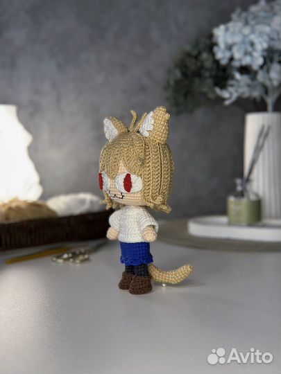 Неко Арк вязаная игрушка амигуруми