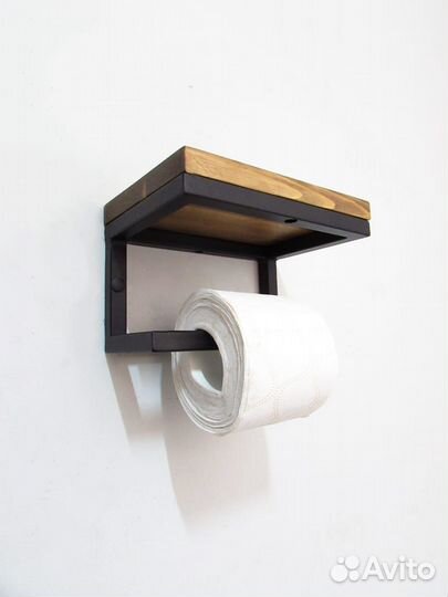 Держатель для туалетной бумаги с полкой лофт
