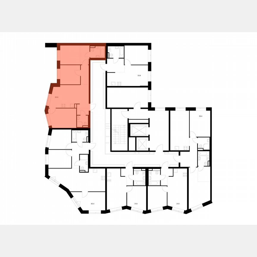 3-к. квартира, 60,6 м², 14/18 эт.