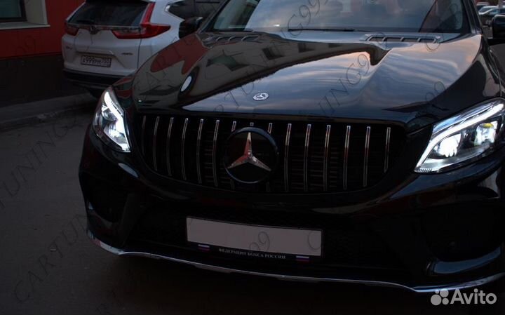 Решетка GT Mercedes GLE Coupe с эмблемой