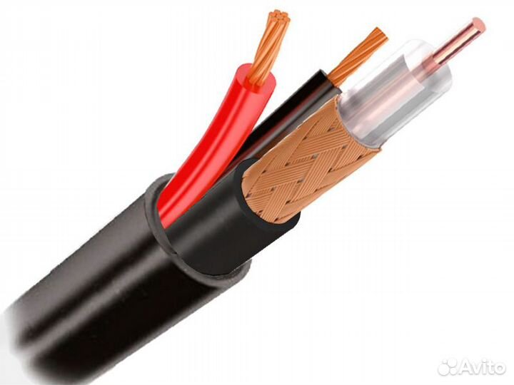 Кабель для видеонаблюдения, уличный КВК-2П 2х0,5