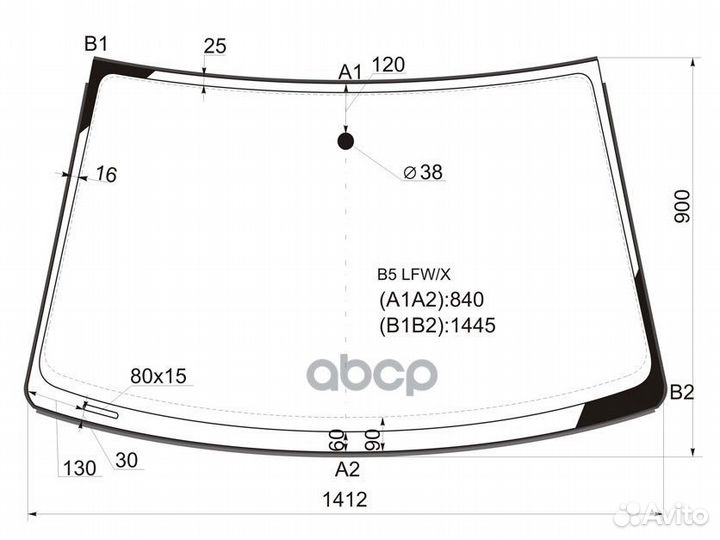 Стекло лобовое volkswagen passat B5 4/5D 96-05