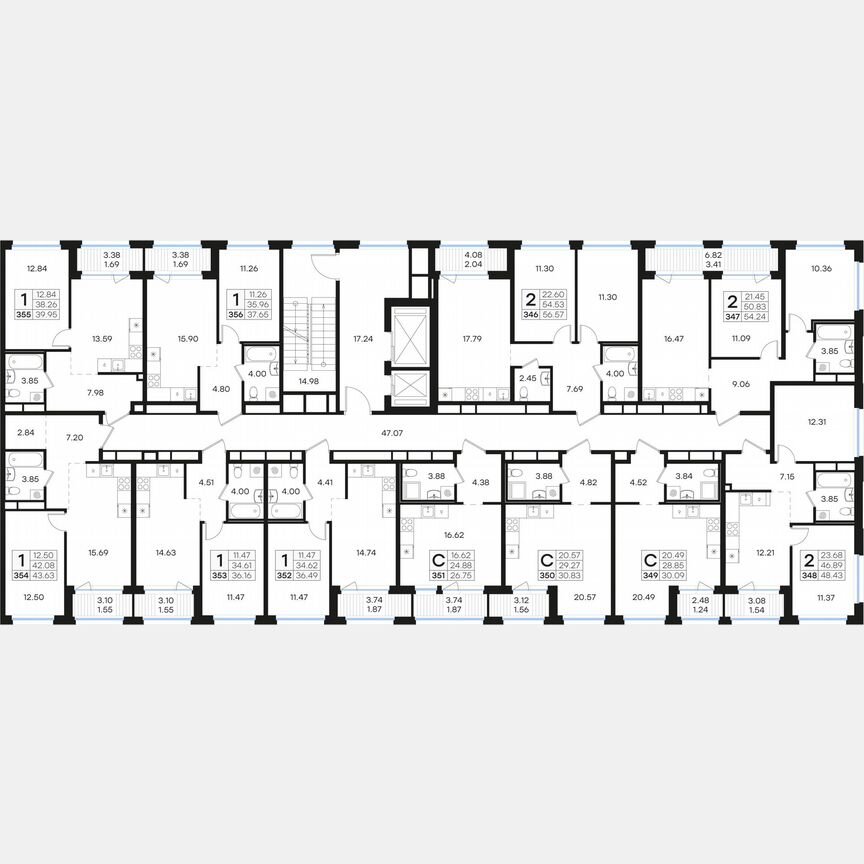 2-к. квартира, 56,6 м², 3/15 эт.