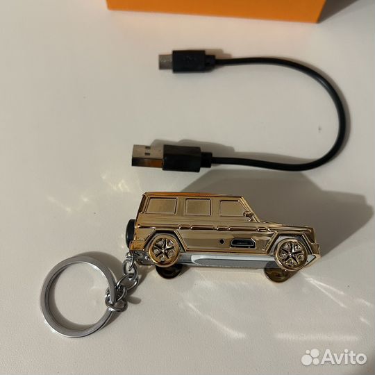 Зажигалка-брелок с фонариком электронная USB
