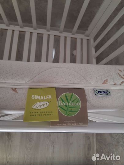 Детская кровать из массива с матрасом(новый)