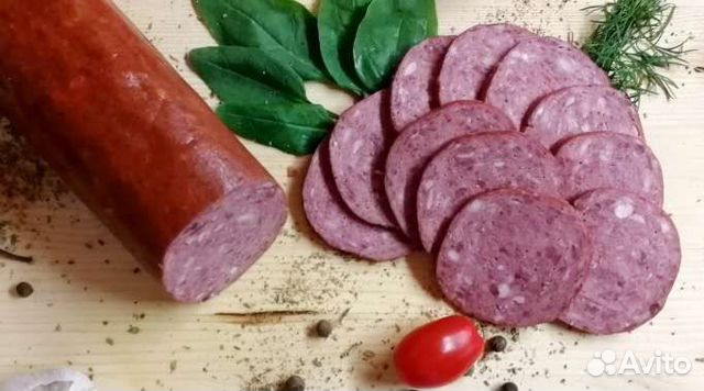 Колбаса из оленины домашнего копчения