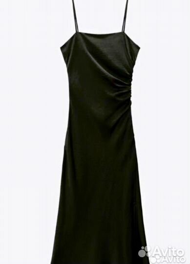 Черное Zara платье комбинация