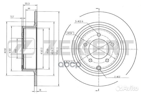 Диск торм. зад. Chrysler Sebring III 07- Jeep