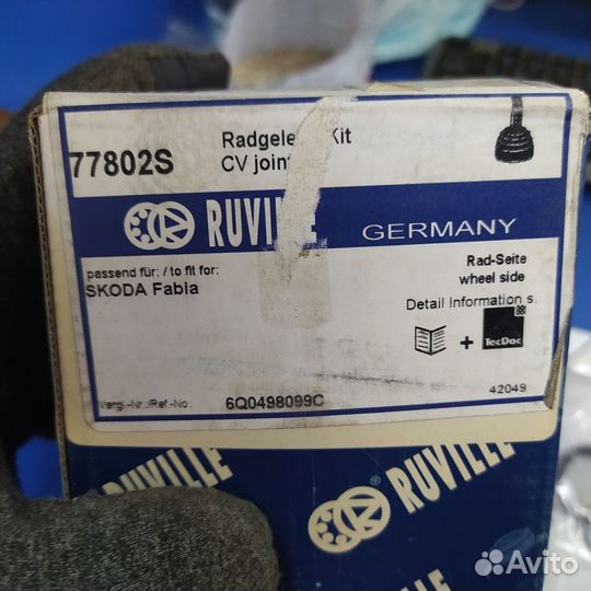 Шрус наружний VAG Fabia I, Polo 2002-2007