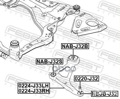Рычаг передний левый 0224J33LH Febest