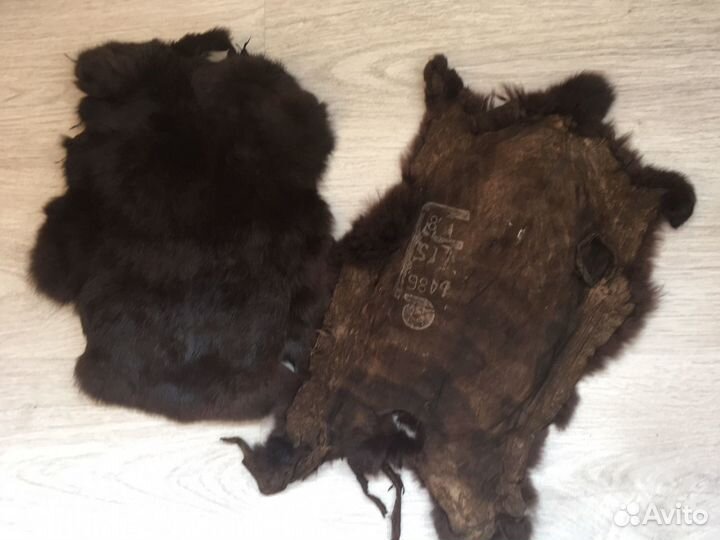 Шкурки кролика темно-коричневые