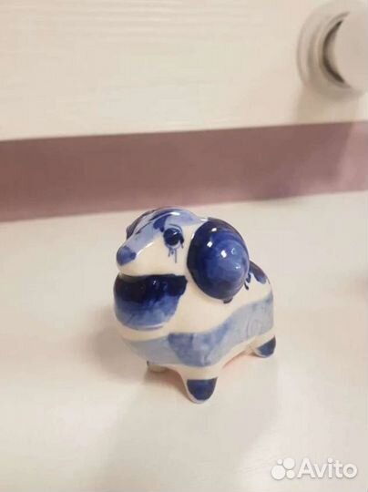 Фарфоровые бараны и овечка гжель, статуэтки, фигур
