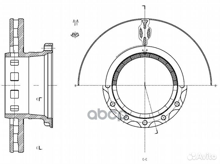Диск тормозной вентилируемый G-brake GR-32222