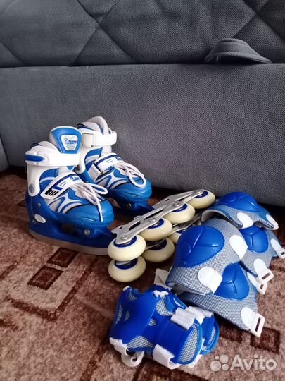Коньки ролики 2 в 1 раздвижные