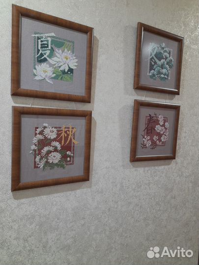 Картина вышитая крестиком, ручная работа